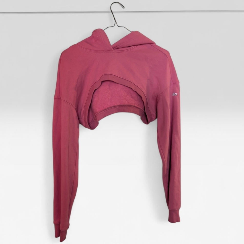 ALO Yoga Women's Cropped Hoodie - Deep Rose